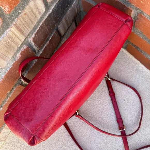 COACH❤️Large Christie Carry-All in Cardinal Red with Wallet & Scarf BUNDLE - Picture 7 of 15